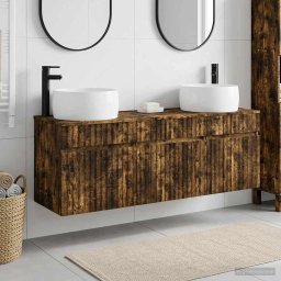 Set dulap baie 3 buc. Stejar fumuriu 49 x 44,5 x 66 cm GartenMobel Dekor