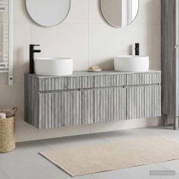 Set dulap baie 3 buc. Sonoma gri 49 x 44,5 x 66 cm GartenMobel Dekor