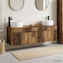 Set dulap baie 3 buc. Lemn vechi 49 x 44,5 x 66 cm GartenMobel Dekor
