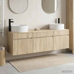 Set dulap baie 3 buc. Stejar Sonoma 49 x 44,5 x 65,5 cm GartenMobel Dekor