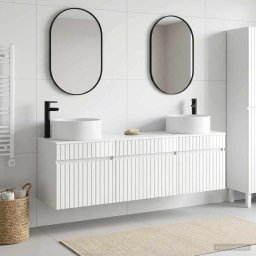 Set dulap baie 3 buc. Alb foarte lucios 49 x 44,5 x 65,5 cm GartenMobel Dekor