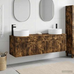 Set dulap baie 3 buc. Stejar fumuriu 49 x 44,5 x 65,5 cm GartenMobel Dekor