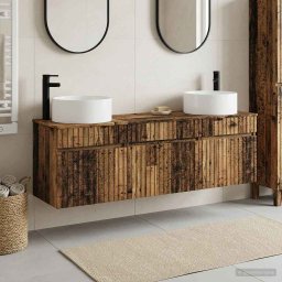 Set dulap baie 3 buc. Lemn vechi 49 x 44,5 x 65,5 cm GartenMobel Dekor