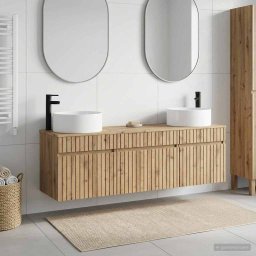 Set dulap baie 3 buc. Stejar Artizanal 49 x 44,5 x 65,5 cm GartenMobel Dekor