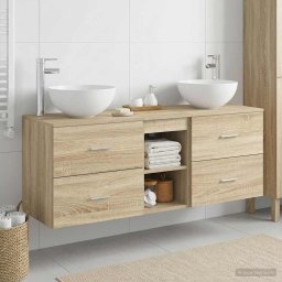 Set dulap baie 3 buc. Stejar Sonoma 49,5 x 35 x 63 cm GartenMobel Dekor