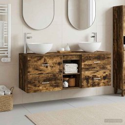 Set dulap baie 3 buc. Stejar fumuriu 49,5 x 35 x 63 cm GartenMobel Dekor