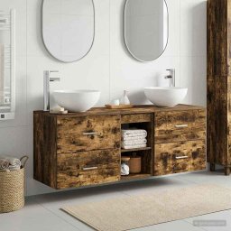 Set dulap baie 3 buc. Stejar fumuriu 49,5 x 41 x 64,5 cm GartenMobel Dekor