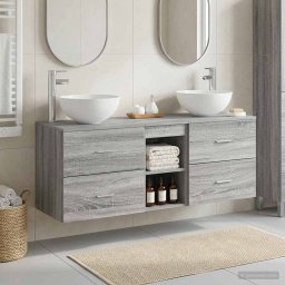 Set dulap baie 3 buc. Sonoma gri 49,5 x 41 x 64,5 cm GartenMobel Dekor