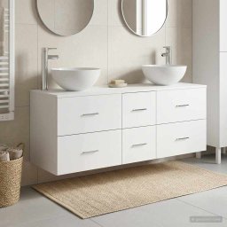 Set dulap baie 3 buc. Alb 49,5 x 41 x 64,5 cm Lemn prelucrat GartenMobel Dekor