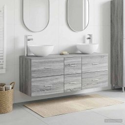 Set dulap baie 3 buc. Sonoma gri 49,5 x 41 x 64,5 cm GartenMobel Dekor