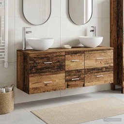 Set dulap baie 3 buc. Lemn vechi 49,5 x 41 x 64,5 cm GartenMobel Dekor