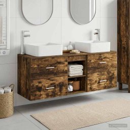 Set dulap baie 3 buc. Stejar fumuriu 49,5 x 41 x 63 cm GartenMobel Dekor