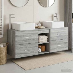 Set dulap baie 3 buc. Sonoma gri 49,5 x 41 x 63 cm GartenMobel Dekor