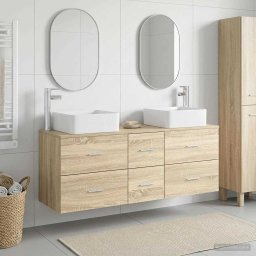Set dulap baie 3 buc. Stejar Sonoma 49,5 x 41 x 63 cm GartenMobel Dekor