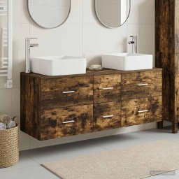 Set dulap baie 3 buc. Stejar fumuriu 49,5 x 41 x 63 cm GartenMobel Dekor