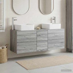 Set dulap baie 3 buc. Sonoma gri 49,5 x 41 x 63 cm GartenMobel Dekor