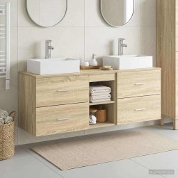 Set dulap baie 3 buc. Stejar Sonoma 49,5 x 41 x 62,5 cm GartenMobel Dekor