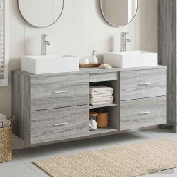 Set dulap baie 3 buc. Sonoma gri 49,5 x 41 x 62,5 cm GartenMobel Dekor