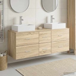 Set dulap baie 3 buc. Stejar Sonoma 49,5 x 41 x 62,5 cm GartenMobel Dekor