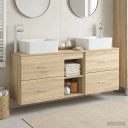 Set dulap baie 3 buc. Stejar Sonoma 53 x 34,5 x 63 cm GartenMobel Dekor