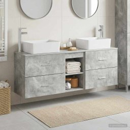 Set dulap baie 3 buc. Gri Beton 53 x 34,5 x 63 cm GartenMobel Dekor