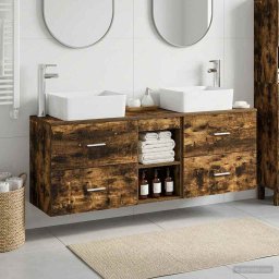 Set dulap baie 3 buc. Stejar fumuriu 53 x 34,5 x 63 cm GartenMobel Dekor