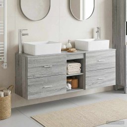 Set dulap baie 3 buc. Sonoma gri 53 x 34,5 x 63 cm GartenMobel Dekor