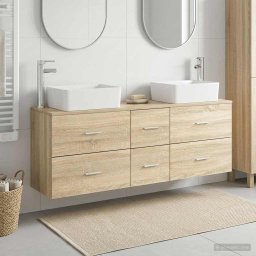 Set dulap baie 3 buc. Stejar Sonoma 53 x 34,5 x 63 cm GartenMobel Dekor