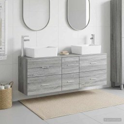 Set dulap baie 3 buc. Sonoma gri 53 x 34,5 x 63 cm GartenMobel Dekor