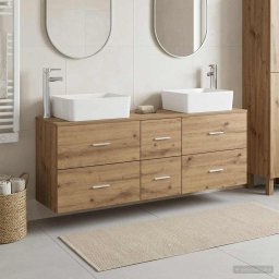 Set dulap baie 3 buc. Stejar Artizanal 53 x 34,5 x 63 cm GartenMobel Dekor