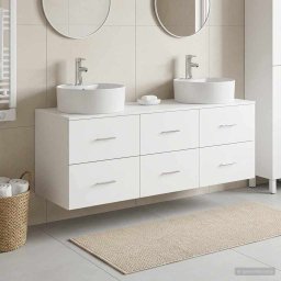 Set dulap baie 3 buc. Alb 62,5 x 44,5 x 50 cm Lemn prelucrat GartenMobel Dekor