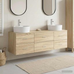 Set dulap baie 3 buc. Stejar Sonoma 62,5 x 44,5 x 50 cm GartenMobel Dekor