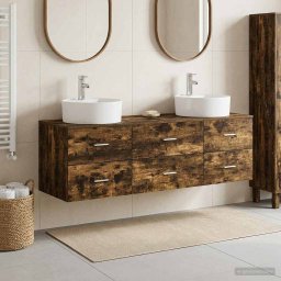 Set dulap baie 3 buc. Stejar fumuriu 62,5 x 44,5 x 50 cm GartenMobel Dekor