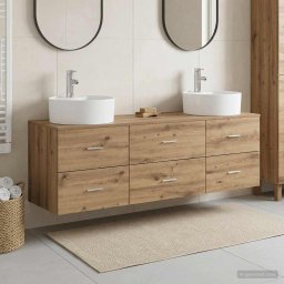 Set dulap baie 3 buc. Stejar Artizanal 62,5 x 44,5 x 50 cm GartenMobel Dekor