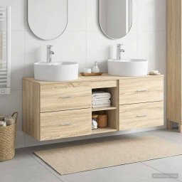 Set dulap baie 3 buc. Stejar Sonoma 49,5 x 44,5 x 65 cm GartenMobel Dekor