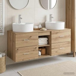 Set dulap baie 3 buc. Stejar Artizanal 49,5 x 44,5 x 65 cm GartenMobel Dekor