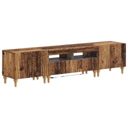 Set de 3 piese pentru TV cu LED Lemn vechi Lemn prelucrat GartenMobel Dekor