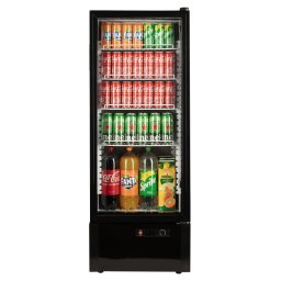 Vitrina frigorifica profesionala STARCREST SPS-211WH, 218 L, Termostat reglabil, Iluminare LED, H 141 cm, Negru
