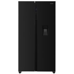 Side by side Heinner HSBS-H439NFBKWDE++, motor inverter, 439 litri, inaltime 177 cm, no frost, clasa E, negru