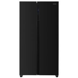 Frigider side by side Heinner HSBS-H442NFBKE++, motor inverter, 442 litri, no frost, display, clasa E, negru