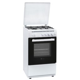 Aragaz Studio Casa MIAARNO50/50WH, pe gaz, 50 cm, 4 arzatoare, gratar emailat, capac metalic, alb