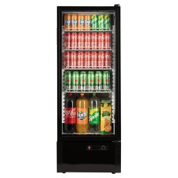 Vitrina frigorifica profesionala STARCREST SPS-211WH, 218 L, Termostat reglabil, Iluminare LED, H 141 cm, Negru