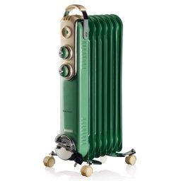 Calorifer electric cu ulei Ariete VINTAGE 0837/14, 1500W, 7 elementi, 3 trepte, Rotite pivotante 360°, Maner, Verde