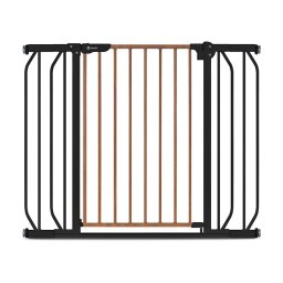 Poarta de siguranta Lionelo Truus Slim prin presiune 105 cm Negru Natur
