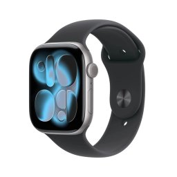 APPLE Watch Series 11 GPS 46mm asztoszürke aluminiu toc negru curea sport M/L