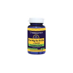 Complex Forte - Ca-Mg-Se-Si-Zn cu Vitamina D3 60cps Herbagetica