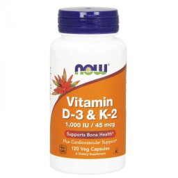NOW Foods Vitamin D3 & K2 120 caps