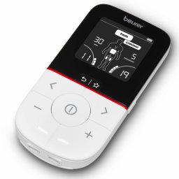 Aparat de masaj 3 în 1 Beurer EM 56, 22 de programe, 50 de niveluri, TENS/EMS, ecran LCD, electrostimulator, alb/negru