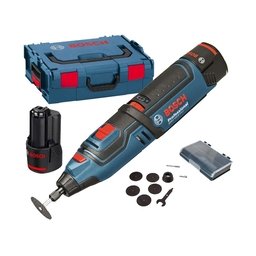 Bosch - GRO 12V-35 - Polizor drept cu 2 acumulatori si incarcator, Li-Ion, 12 V, 2 Ah, 3.2 mm, valiza speciala, accesorii