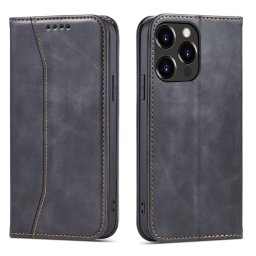 Husa Magnet Fancy Case Case for iPhone 13 Pro Max Pouch Wallet Card Holder Black